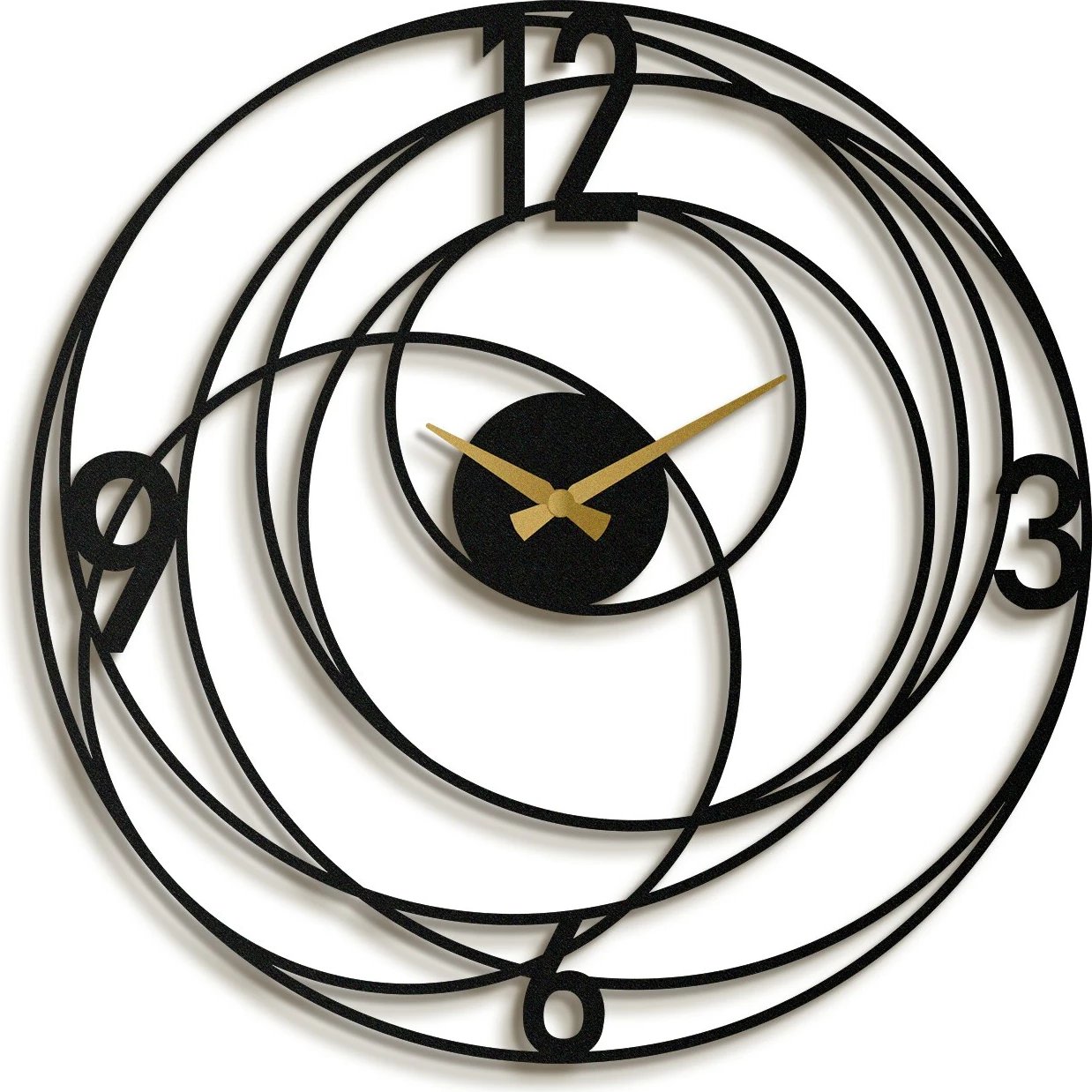 Orë muri dekorative prej metali, Wallity Big Bang, APS027, e zezë, 49x49cm