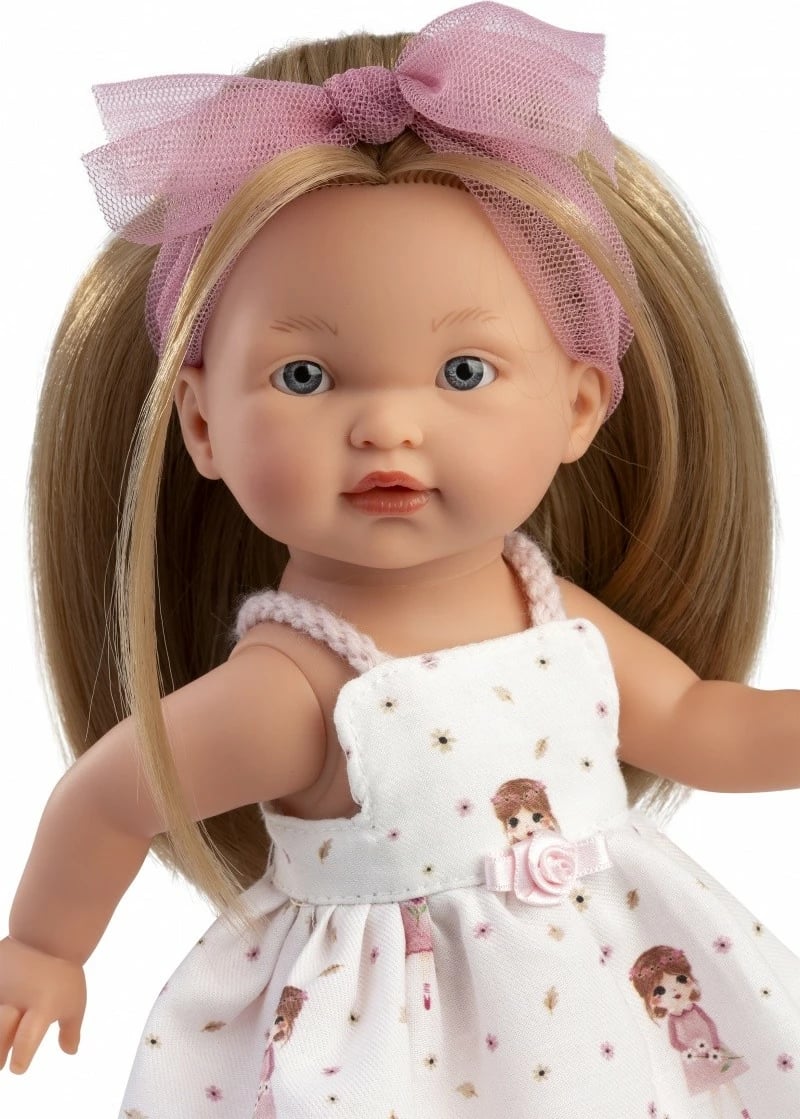 Kukull, Llorens, Valeria 28038 28 cm, vinil, lëviz krahë/këmbë/kokë, rozë e bardhë, set 4 pjesë