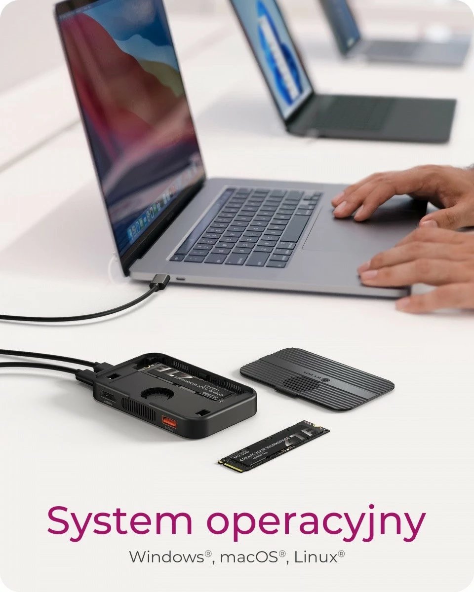 Stacion dokimi 7-në-1 IcyBox IB-DK4071M-CU31 me mbështetje NVMe+SATA, antracit