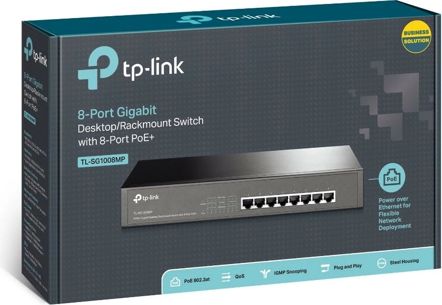 Switch TP-Link TL-SG1008MP, 8-Port Gigabit, PoE, 1U