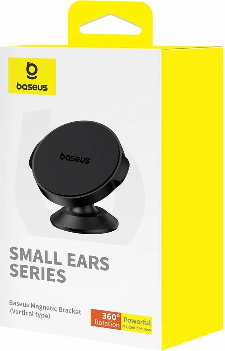 Mbajtës magnetik për celular Baseus Small Ears 360°, ngjitës, i zi