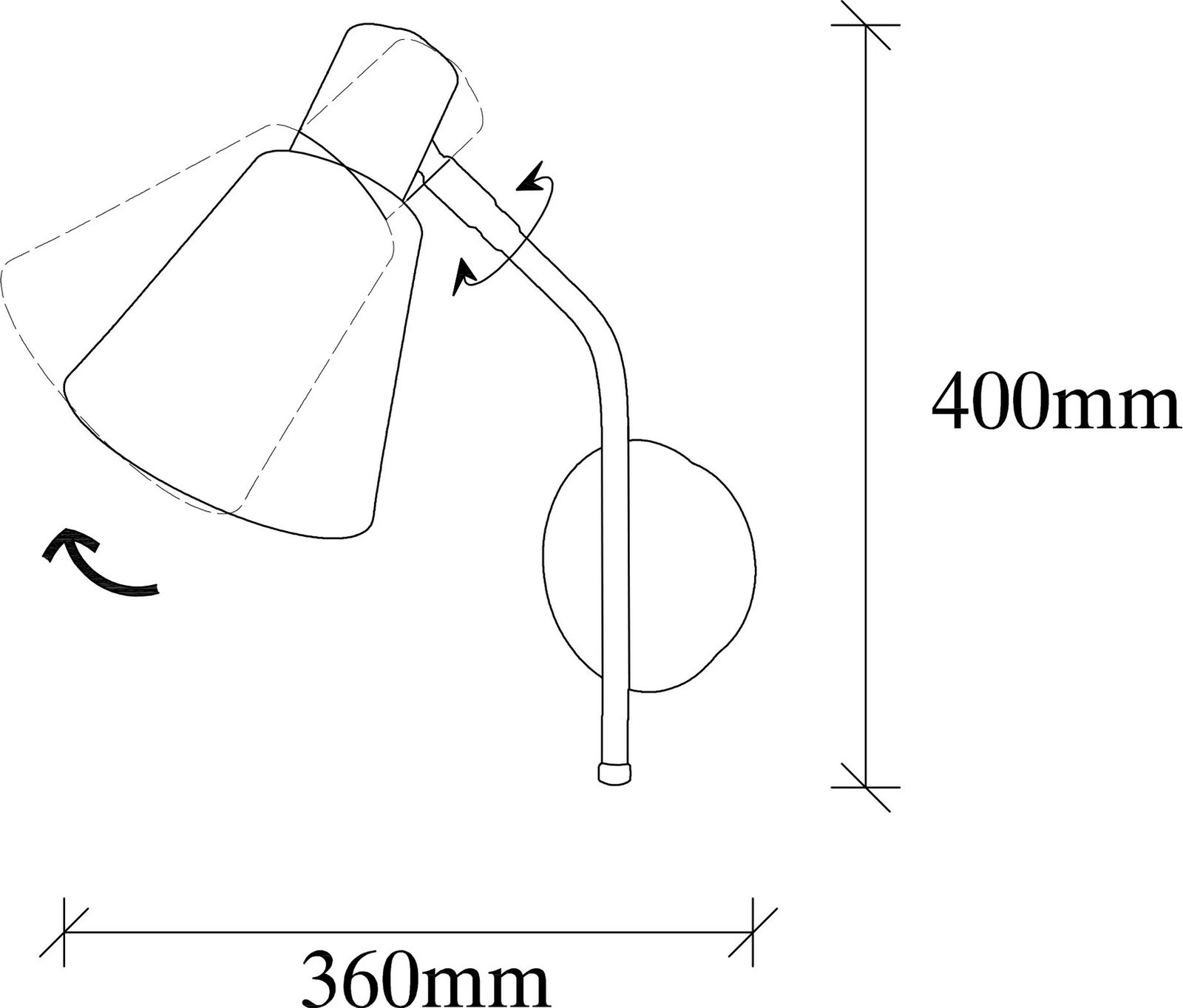 Llambë muri Opviq, Sivani - MR-664, e zezë dhe e artë
