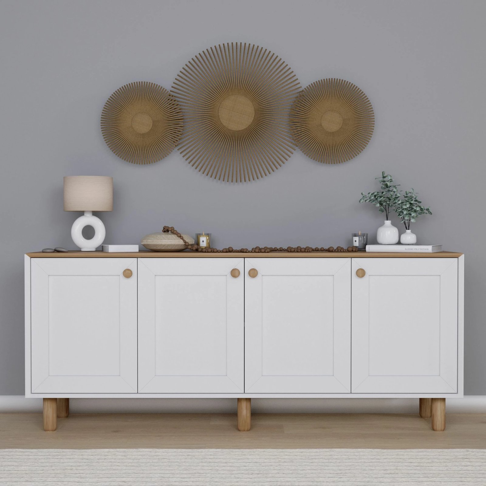 Konsolë Skye Decor, bohemiane, ngjyrë arre e çelët, 1600-71