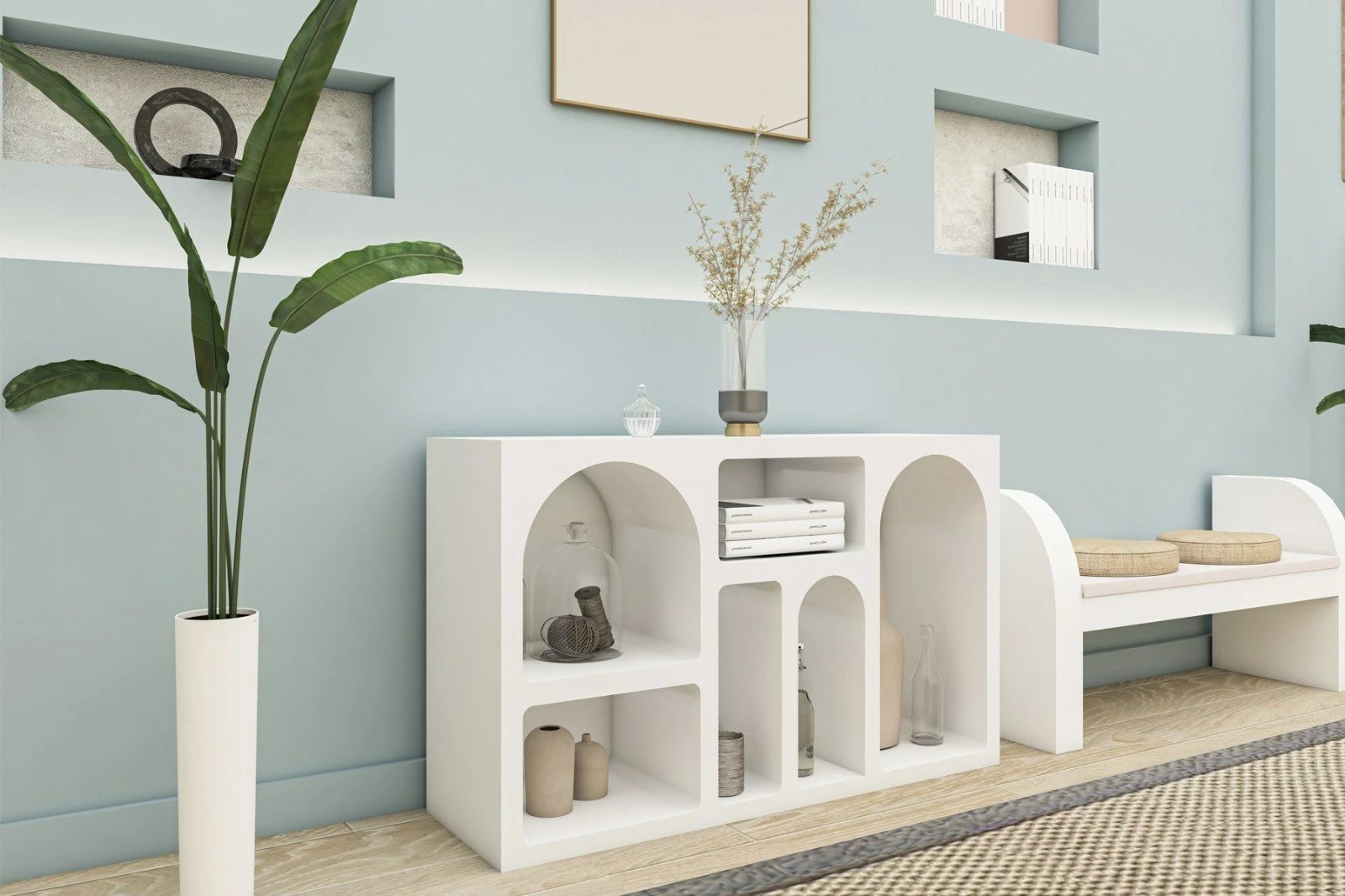 Konsolë Skye Decor, Liva 120, e bardhë