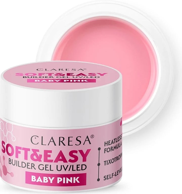 Xhel ndërtues për thonj Claresa Soft&Easy Builder Gel për femra Baby Pink 45g