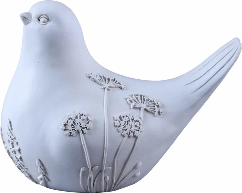 Dekor zog CALIS, polirezine, e bardhë-bezhë, 18x11x14cm