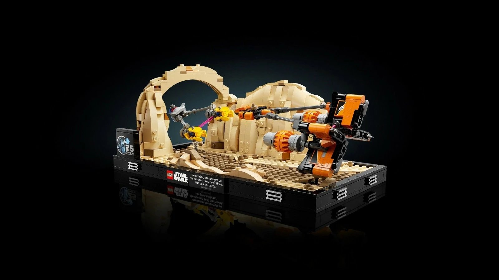 Set ndërtimi LEGO Star Wars Diorama 75380 Mos Espa Racer Race, 718 pjesë, për të rritur