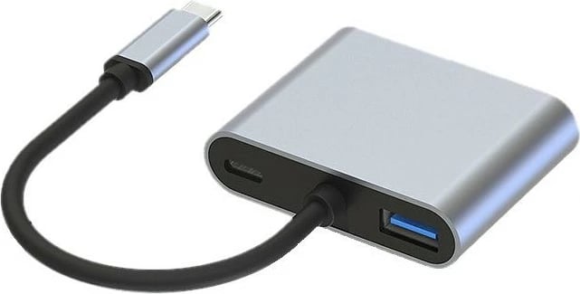 Dock Conceptronic 4-1 USB-C në HDMI, VGA, USB 3.0, 100W PD, 15cm, gri