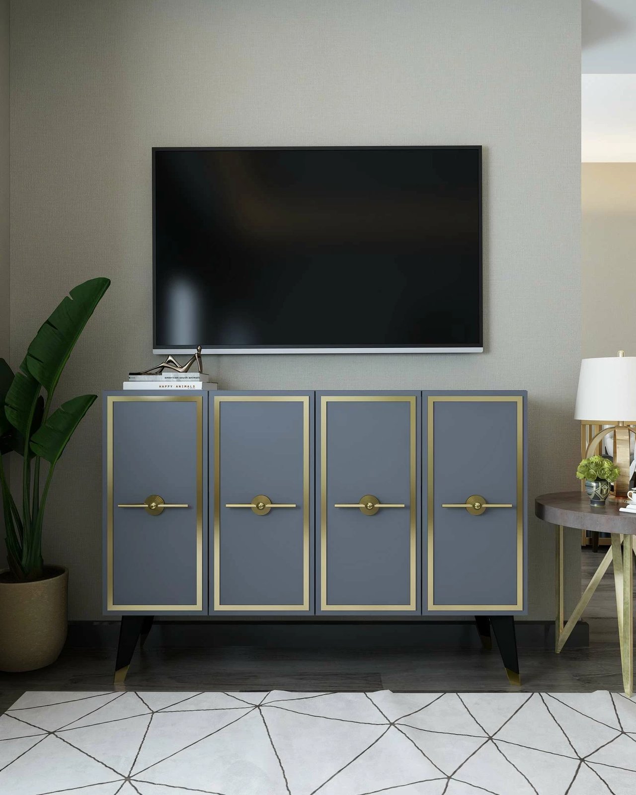 Konsol Skye Decor, anthracite, gold, 8174KM-32