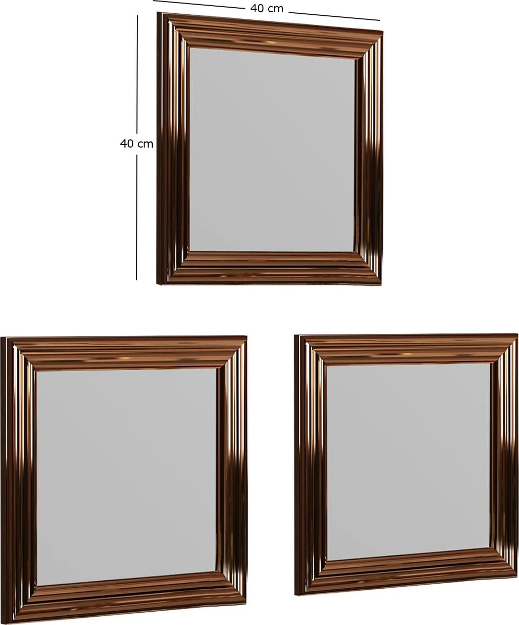 Set pasqyrash (3 copë), Skye Decor, Otto, bronzi