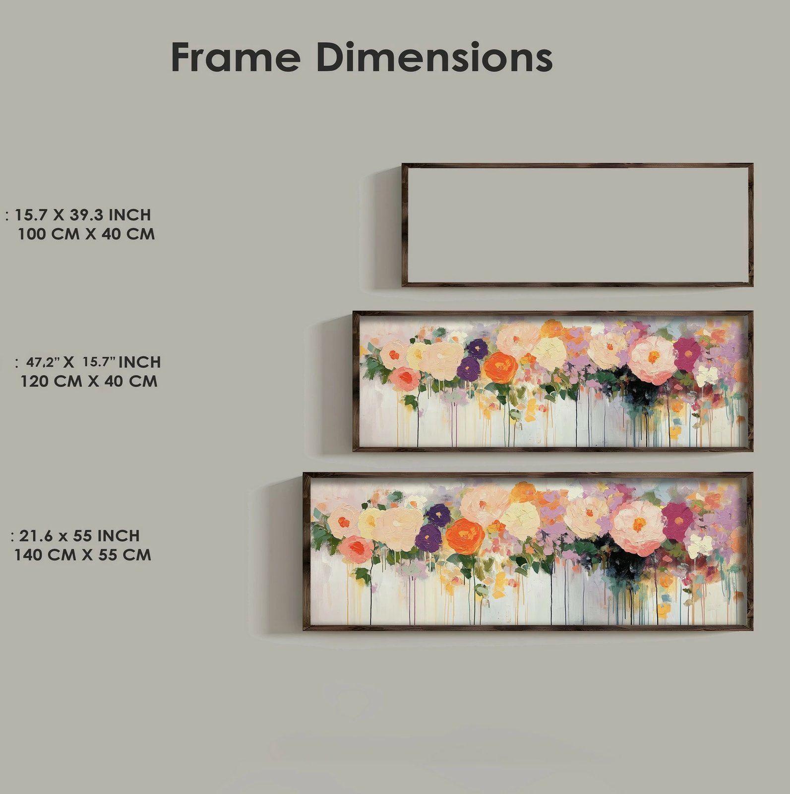 Pikturë dekorative me kornizë MDF, shumëngjyrëshe, Wallity, EMR009, 40x120x3.5cm