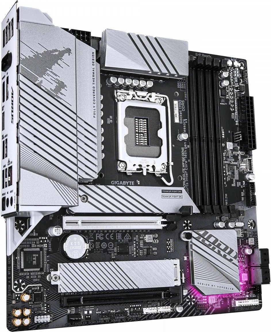 Pllakë amë, Gigabyte, B760M AORUS ELITE WiFi6E GEN5, LGA1700, 4x DDR5, PCIe 5.0, 2x M.2, LAN 2.5GbE, Wi‑Fi 6E, mATX