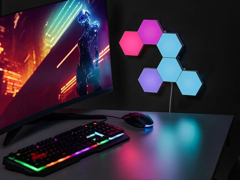 Llampa dekorative Tracer hexagonal RGB Ambience, Smart Hexagon TRAOSW47256, Multingjyrëshe