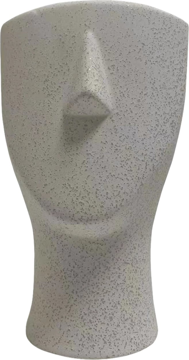 Dekor tavoline prej qeramike, fytyrë njeriu, ngjyrë e bardhë, FH4632, 13.5x13.5x22.5 cm Dekor tavoline prej qeramike, fytyrë njeriu, ngjyrë e bardhë, FH4632, 13.5x13.5x22.5 cm