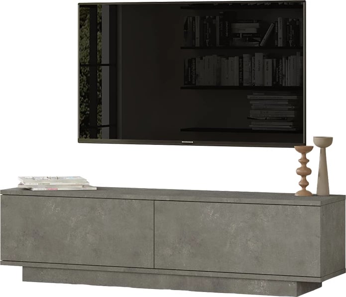 Dollap TV Zoeva, ngjyrë cemento gri, 140x35,5x38cm