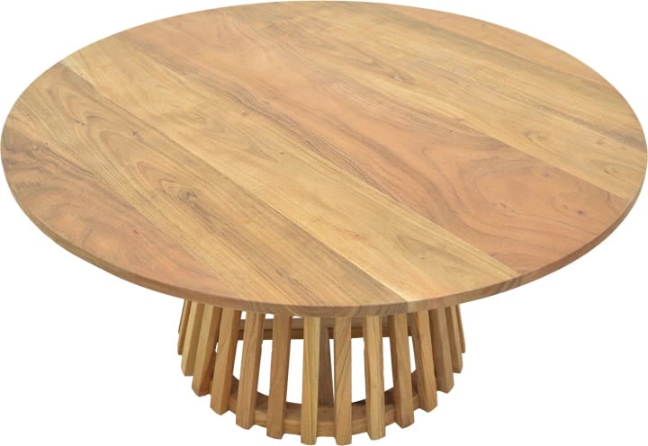 Tavolinë Radiane, dru akacie i fortë, ngjyrë natyrale, D80x40cm