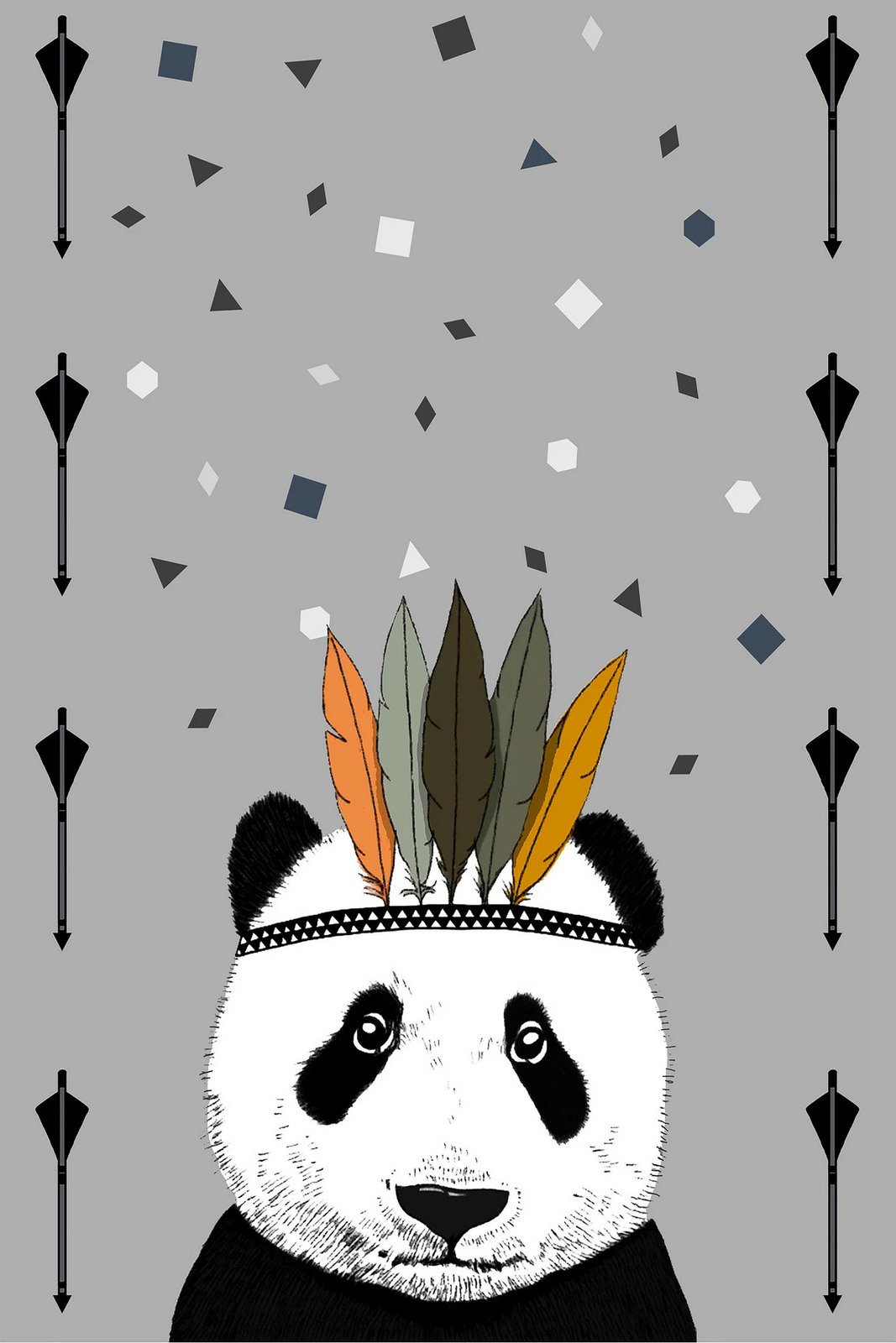 Qilim për korridor, shumëngjyrësh, panda, 80x200cm, Conceptum Hypnose, WOOKECE014