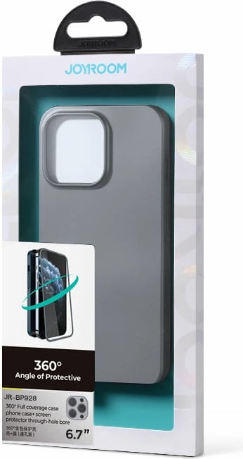 Mbështjellës Joyroom JR-BP928 për iPhone 13 Pro Max, 360°, xham i temperuar, Gri