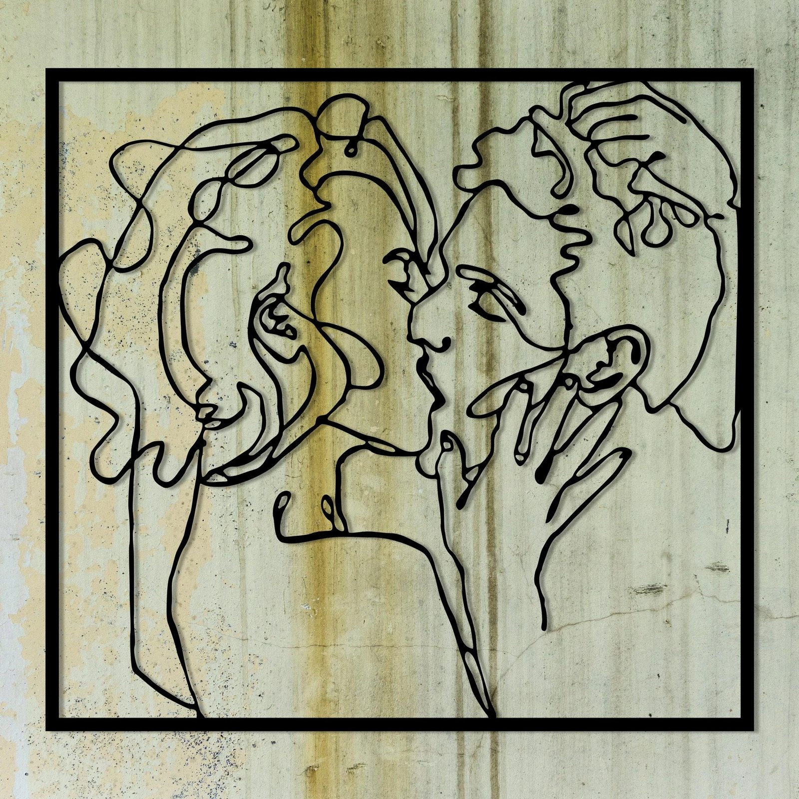 Aksesor dekorativ metalik për mur, Wallity, Kiss Me 1