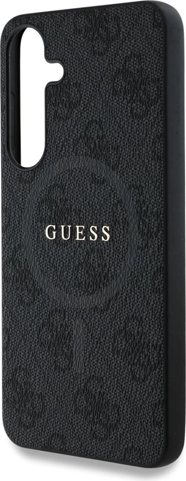 Mbështjellës Guess Leather 4G Colored Ring Classic Logo MagSafe për Samsung Galaxy S25 Plus, i zi Mbështjellës Guess Leather 4G Colored Ring Classic Logo MagSafe për Samsung Galaxy S25 Plus, i zi