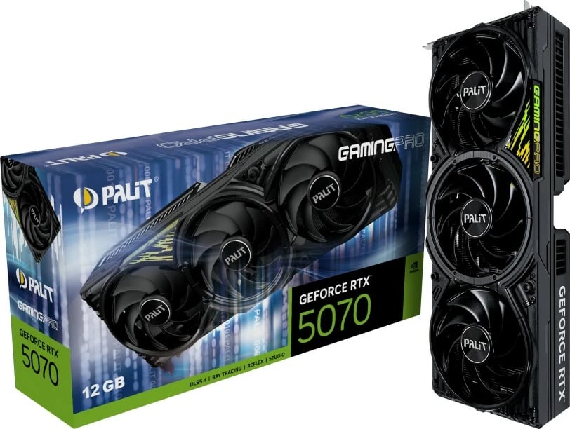 Kartelë grafike Palit GeForce RTX 5070 GAMING PRO, 12GB GDDR7, 192-bit, e zezë