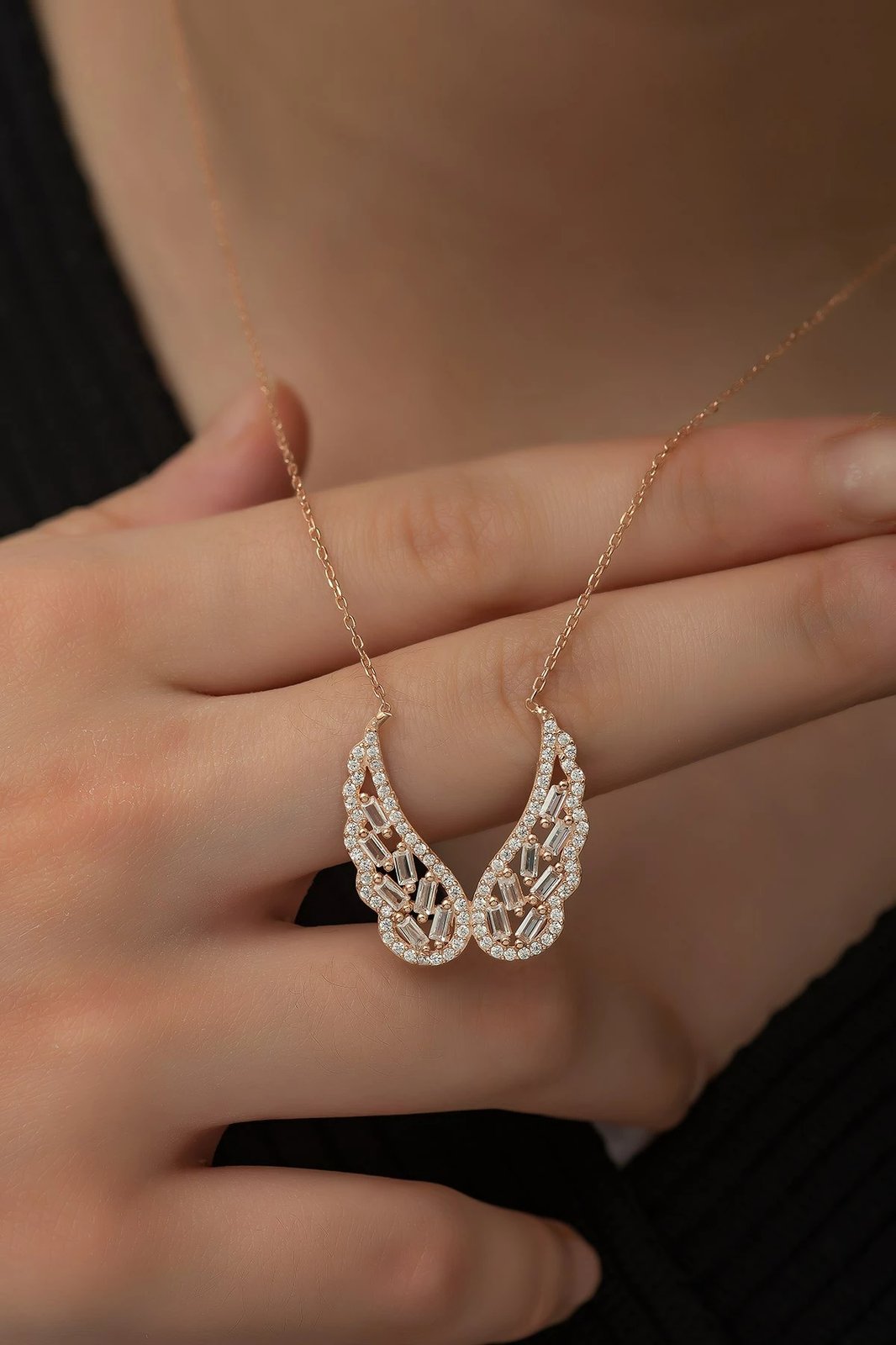 Qafore argjendi Jumeon, ngjyrë rozë ari dhe e bardhë, TRDYL652