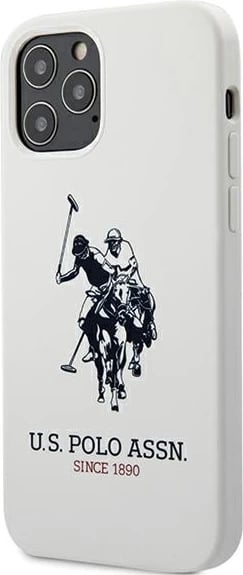 Mbështjellës U.S. Polo Assn. USHCP12LSLHRWH për iPhone 12 Pro Max 6.7", silikon, bardhë