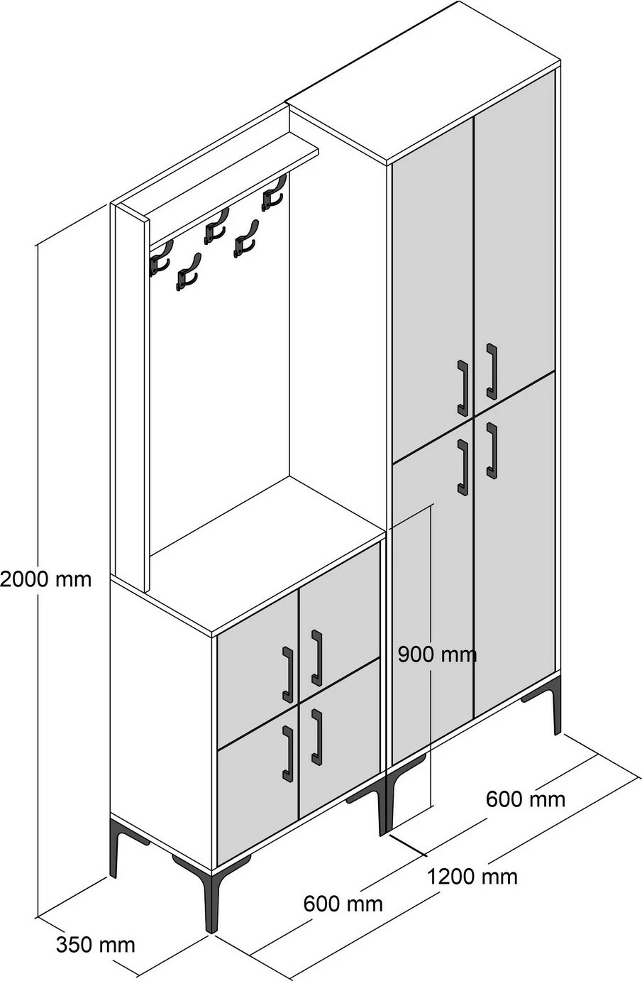 Stendë për korridor Skye Decor, Berlin BA, e bardhë