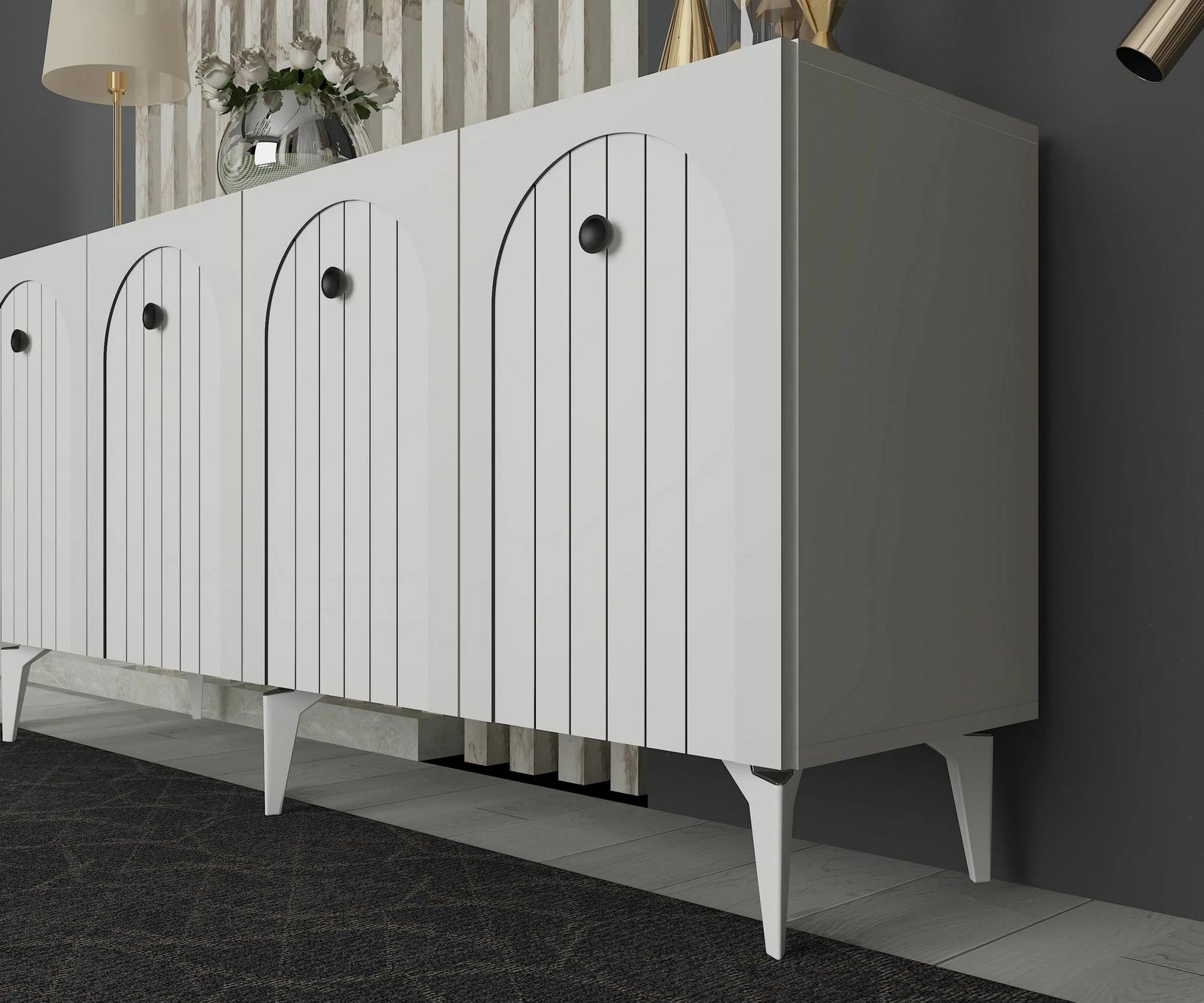 Konsolë Skye Decor, e bardhë, Breda