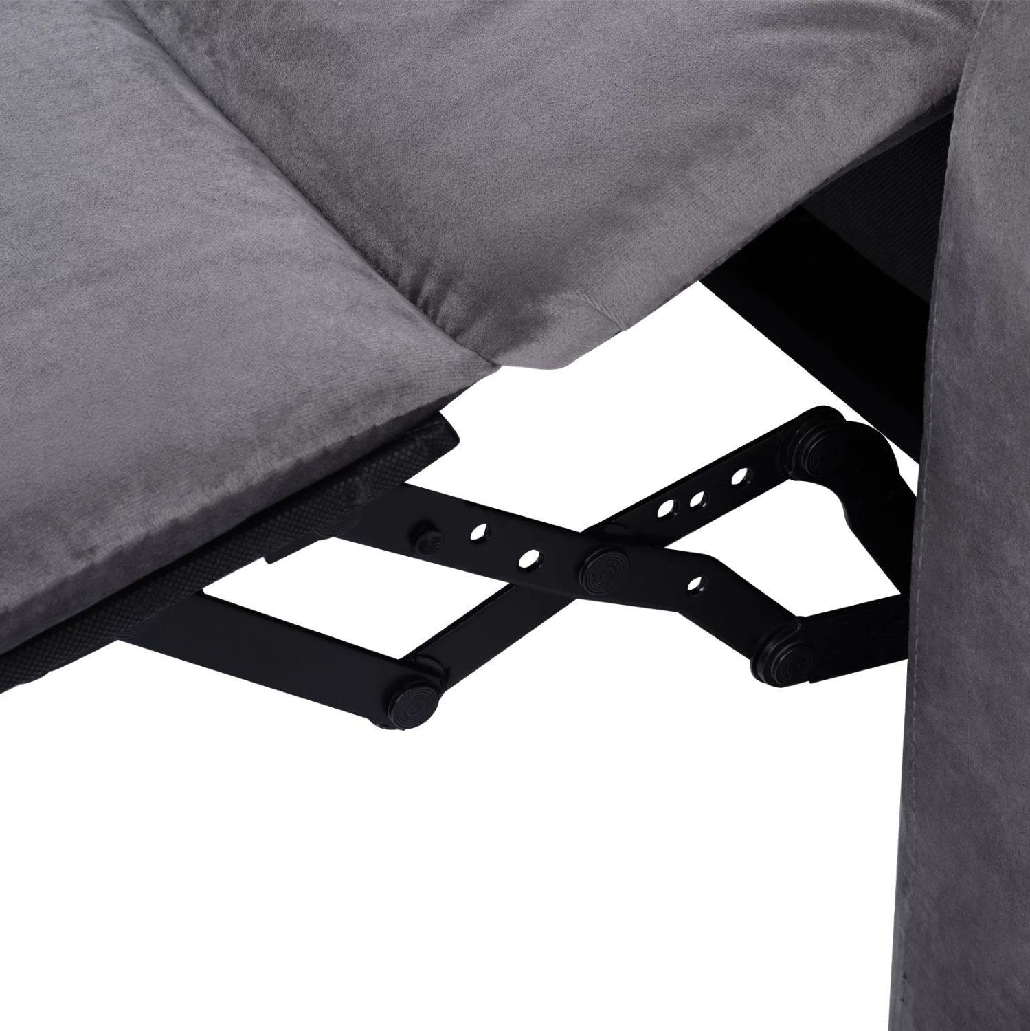 Fotel RELAX me mekanizëm shtrirjeje, kadife gri, FH0122.10, 80x92-168x102 cm