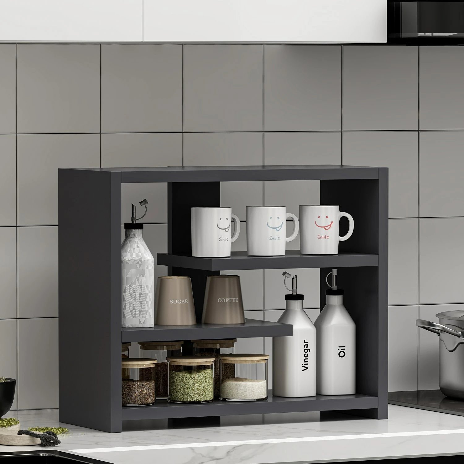 Raft muri Hanah Home, Gupse, ngjyrë antracit