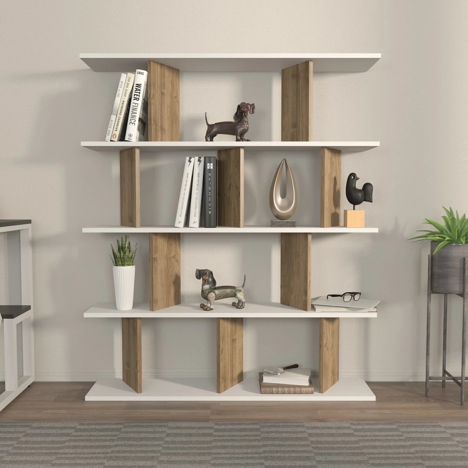 Raft librash Hanah Home, Grace, bardhë dhe arre