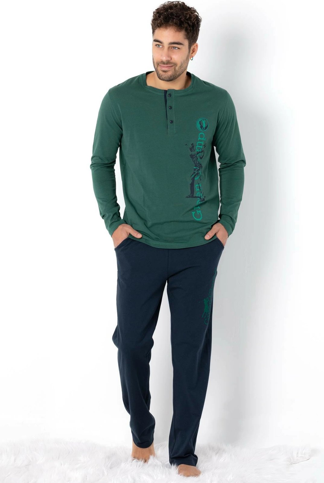 Set pizhamash për burra Jumeon, 002-000699002, e gjelbër