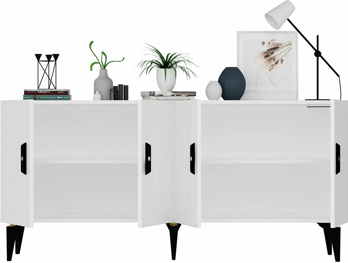 Konsol Skye Decor, ngjyrë e bardhë, Plus