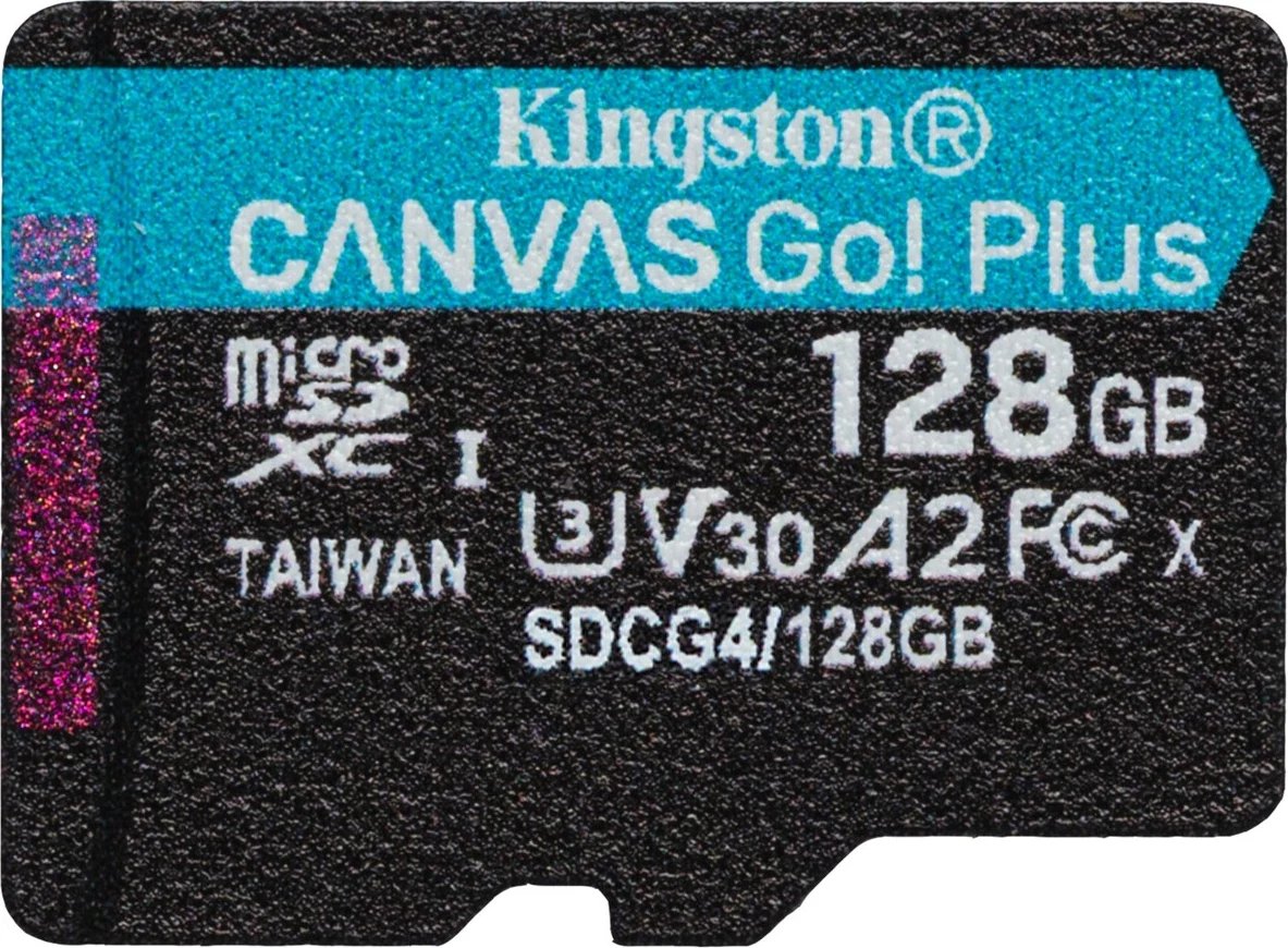 Kartë memorie microSDXC Kingston Canvas Go Plus Gen4 128GB me adapter, E zezë