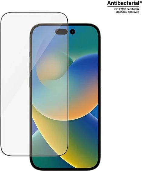 Mbrojtës xhami PanzerGlass Ultra-Wide Fit me EasyAligner për iPhone 14 Pro, Antibakterial