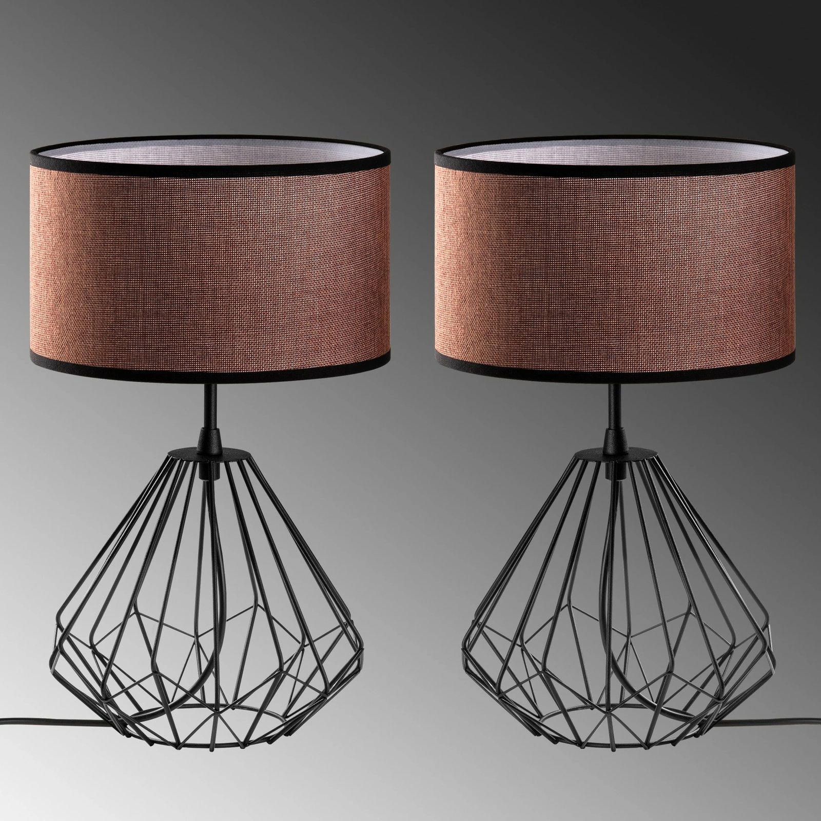 Set llamba tavoline Opviq, Diamond, 2 copë, S-708, ngjyrë e zezë