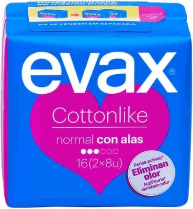 Peceta higjienike Evax Cottonlike Normal me krahë 16 copë