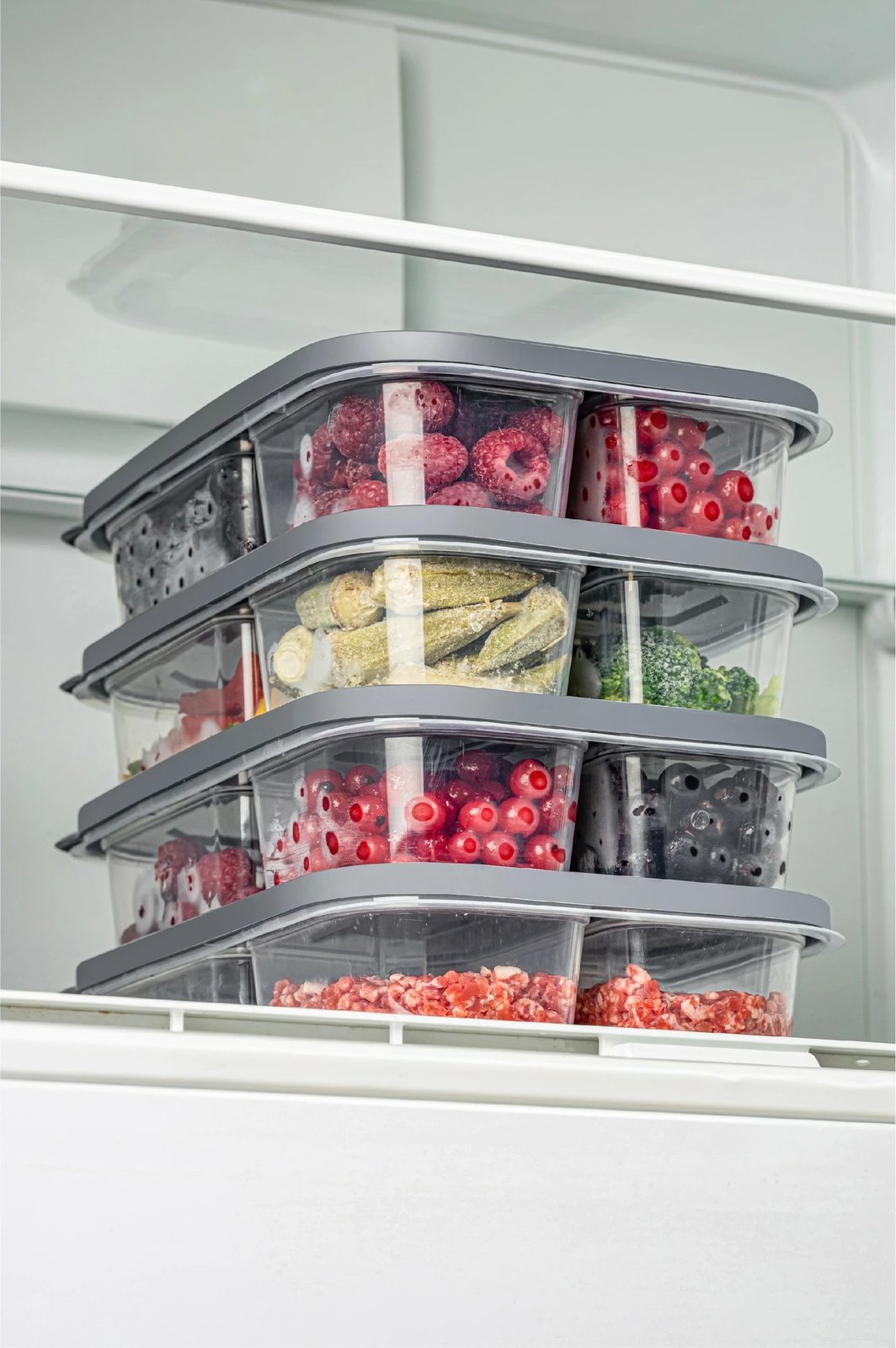 Set kuti plastike për organizim, anthracite, 4 copë, 15x24x5cm