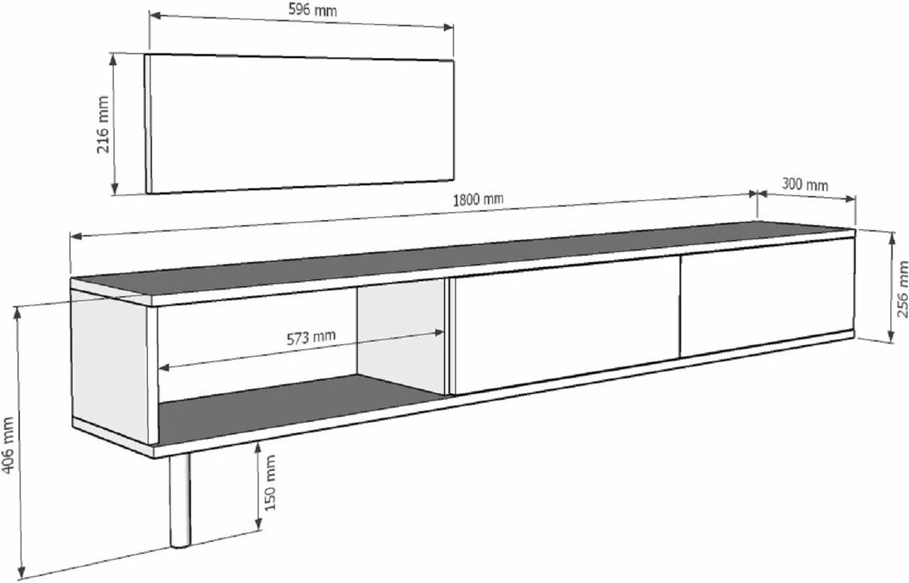 Komodë TV Skye Decor, ngjyrë antracit, 180 cm