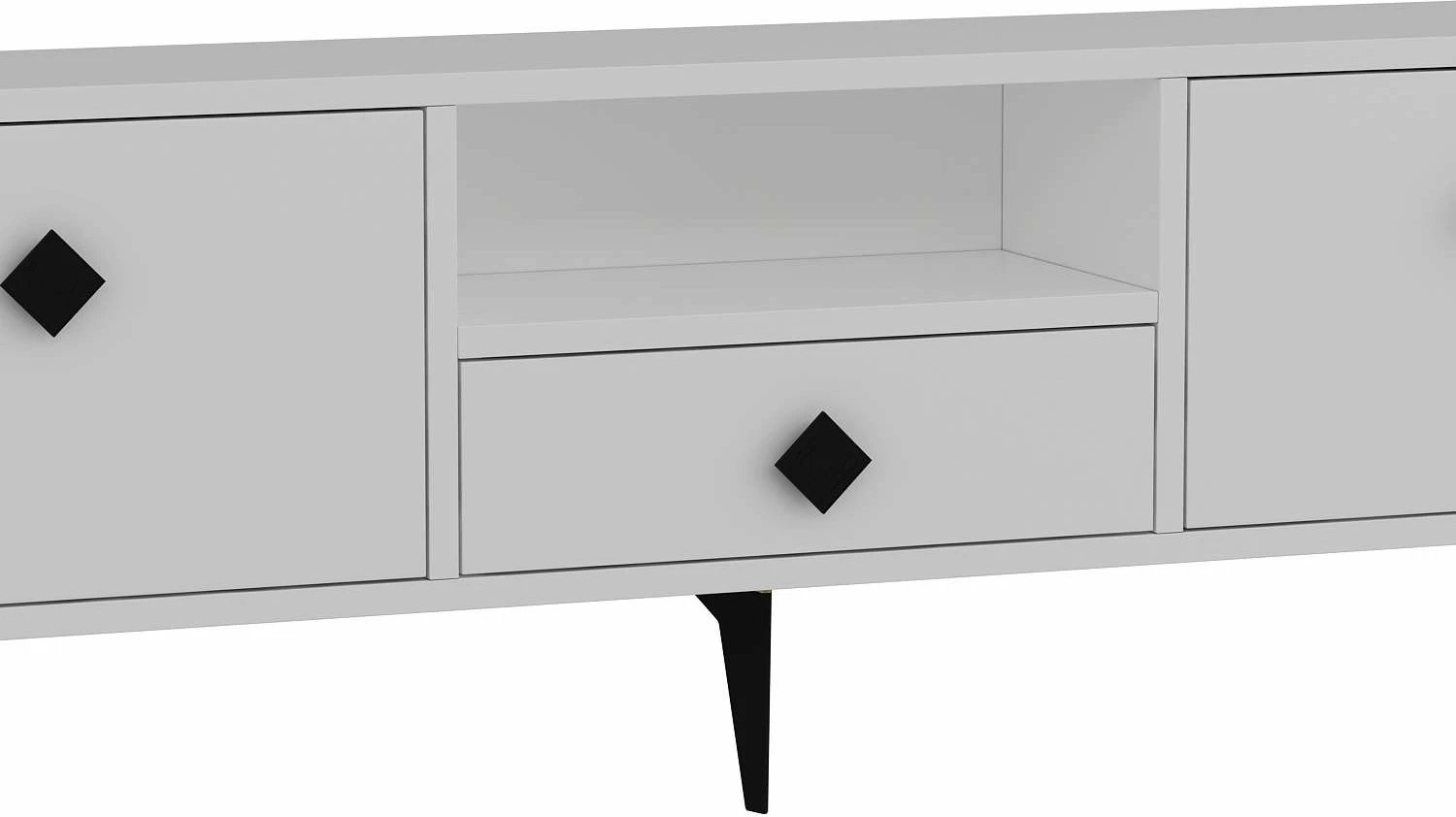 Komodë TV Skye Decor, e bardhë dhe e zezë, 1304-DROP-1