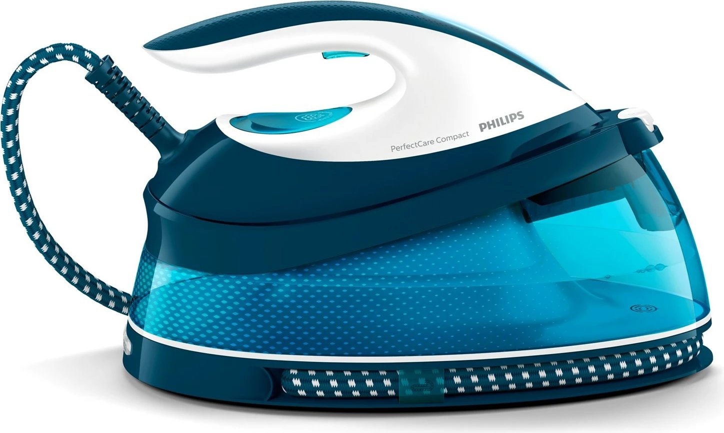 Hekur për hekurosje Philips SteamGlide GC7840/20, 2400W, 1.5L, i kaltër/i bardhë