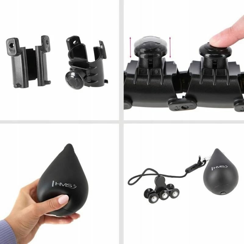 Hula hop me peshë HMS për femra, i zi + rrip i kuq