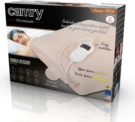 nënçarçaf elektrik Adler CR 7423 150x80 cm, timer, 8 nivele, 60W, bej