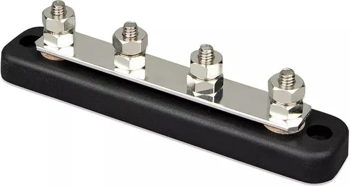 Shpërndarës energjie Victron Energy Busbar 150 A 4P me mbulesë, Argjendtë