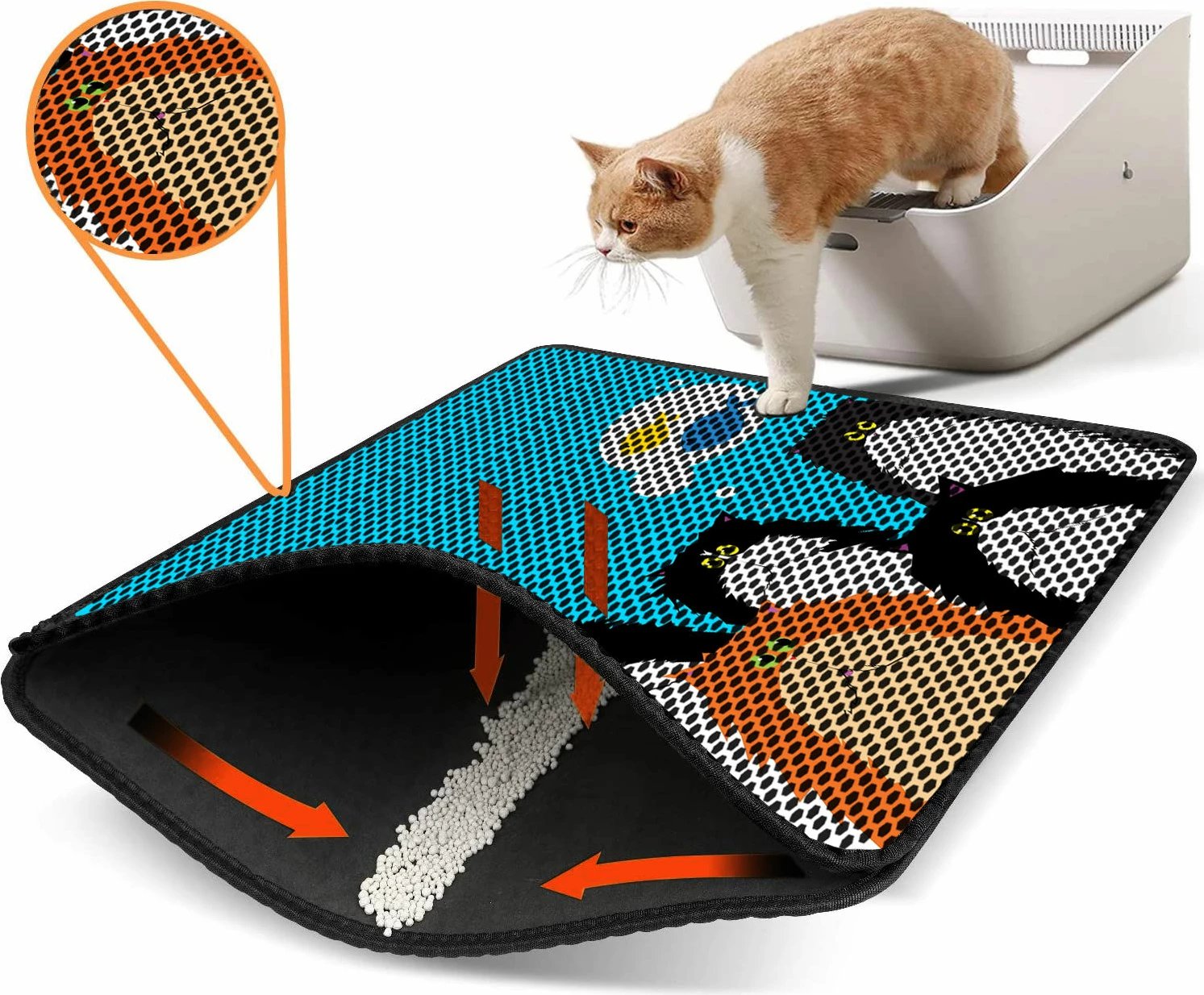 Tapet për rërë maceje, shumëngjyrësh, Paws & Whiskers, Nrszn0236, 45x60cm