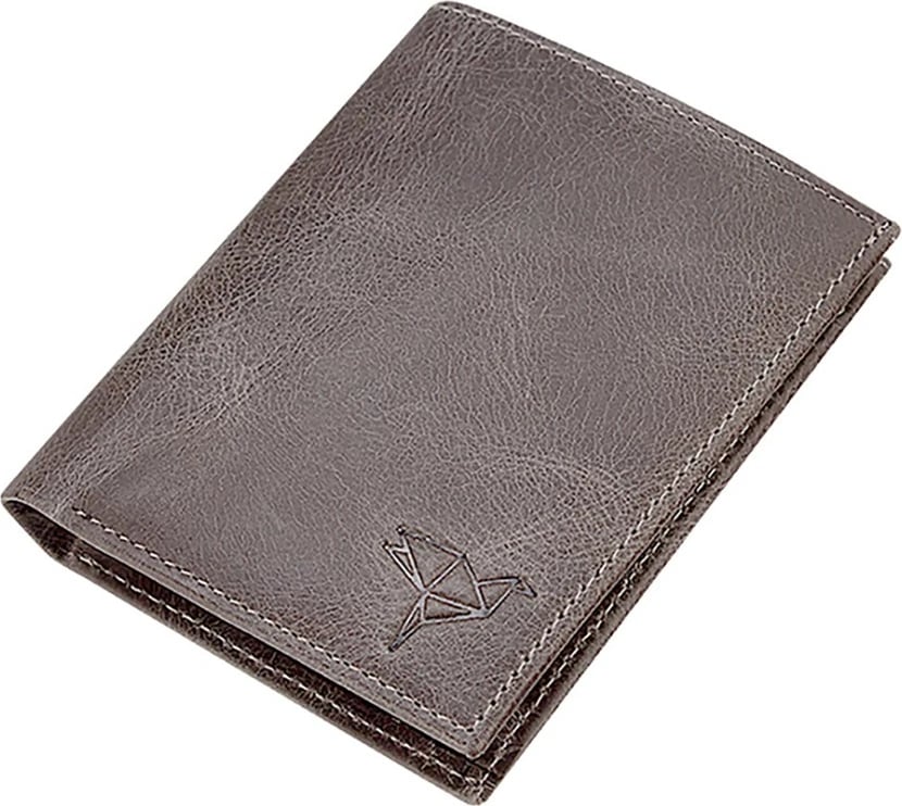 Portofol për burra, lëkurë origjinale, gri, Zoozie Bags Denvercrazy