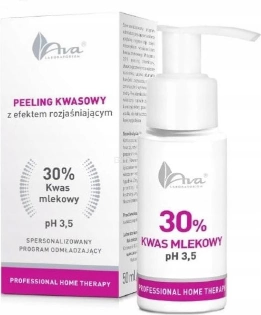 Eksfoliant fytyre për femra Ava Laboratorium Professional Home Therapy Lactic Acid 30%, 50ml