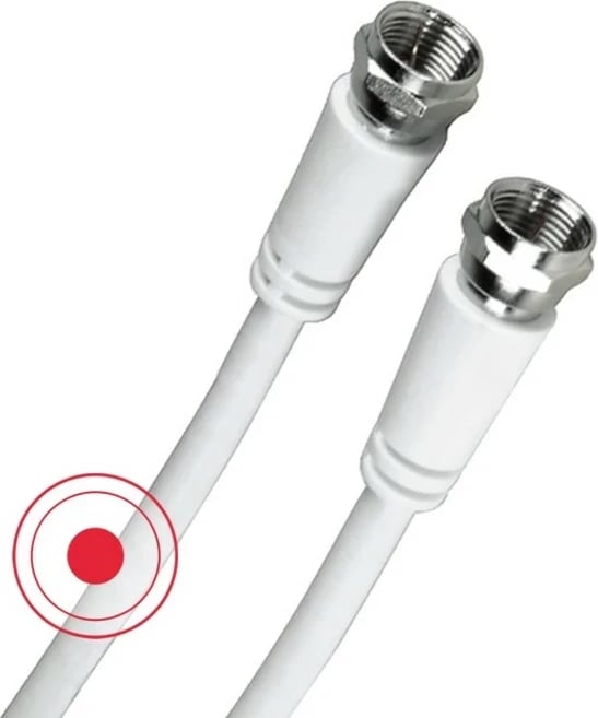 Kabel antene Hama 75DB, 3m, F në F, bardhë