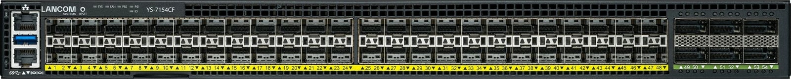 Switch LANCOM YS-7154CF-F2B, 48x 25G SFP28, 6x 100G QSFP28, 1U, i zi